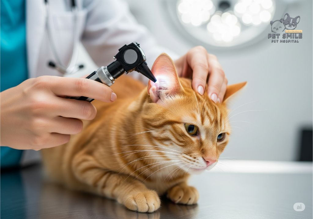 สัตวแพทย์ รพ.สัตว์เพ็ทสมายล์ ร้อยเอ็ด ตรวจสุขภาพแมวเพื่อป้องกันพยาธิหนอนหัวใจ